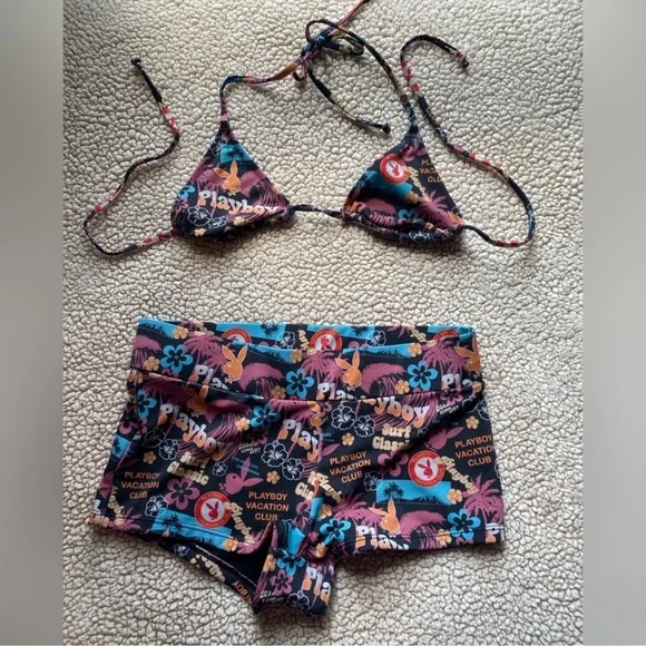 PLAYBOY Swim Nwot Pacsun X Playboy Bikini Boy Short Set Size M